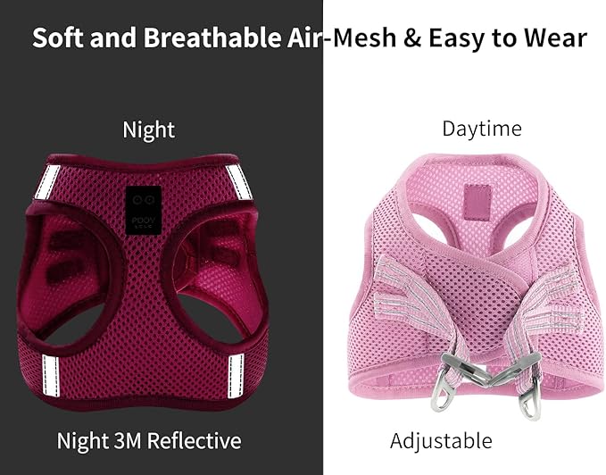 Cat Harness and Leash for Walking Escape Proof, Adjustable Soft Mesh Comfortable Vest Harnesses for Cats, Breathable Reflective Strips Easy to Put on Step-in Kitty Jacket (Pink, XXS)