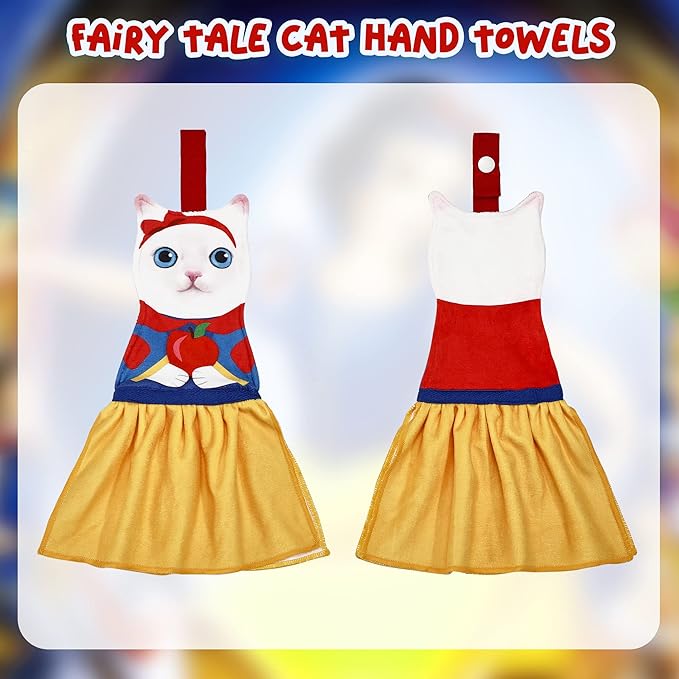 AGRIMONY Cat Funny Hand Towels - Super Absorbent Soft, Animal Print, White - Perfect for Bathroom & Kitchen, Decorative, Gift for Cat Lovers