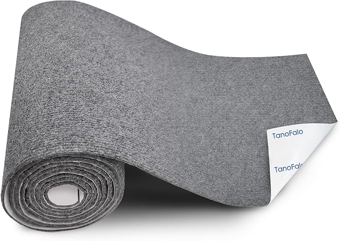 Cat Scratching Mat, 100"x16" Self-Adhesive Carpet Mat Trimmable Replacement for Cat Tree, Cat Wall Shelves, Cat Scratching Post, TanoFalo DIY Couch Furniture Protector (Dark Gray)