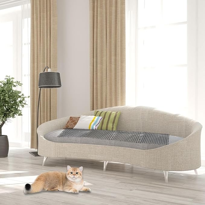 SENENQU 10 PCS Cat Scat Mat with Spikes 16 x 13 in Cat Deterrent Outdoor & Indoor Scat Mats for Cats and Dogs, Cat Spikes for Garden Fence Indoor Furniture Cat Anti- Scratch Mat with 8 Staples