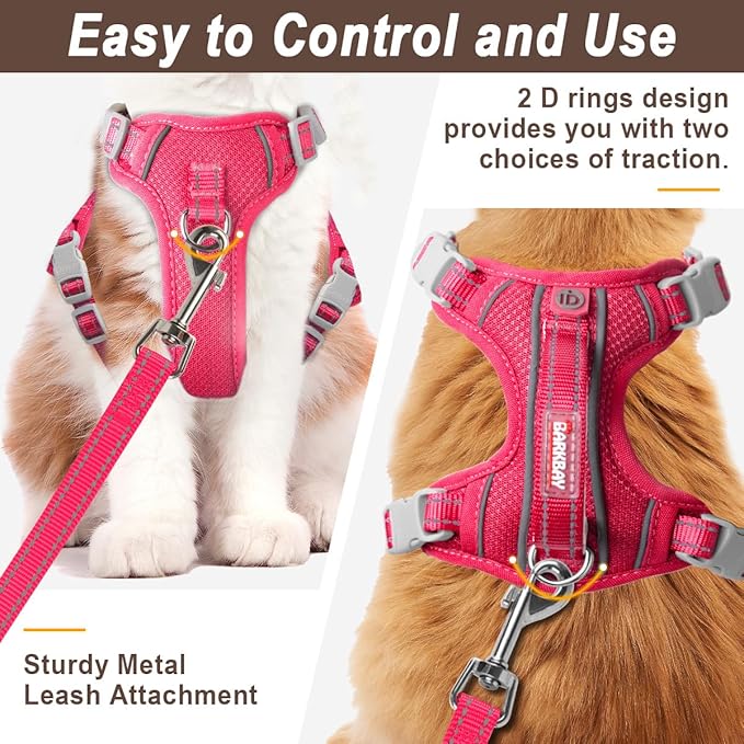 Cat Harness and Leash Set for Walking Escape Proof for Small Large cat Kitten Harness with ID tag Pocket (Pink,XS)