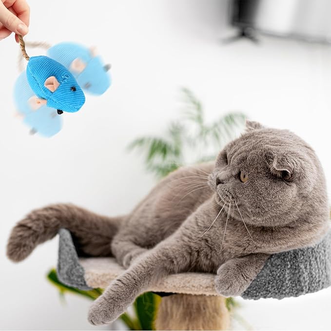 10 Pack Cat Mice Toys Catnip Toy Cats Mouse Plush Cat Toys Mouse Interactive Toy Catnip-Filled Mice Toys Biting Toys for Cats for Indoor Cats Realistic Design 10 Color