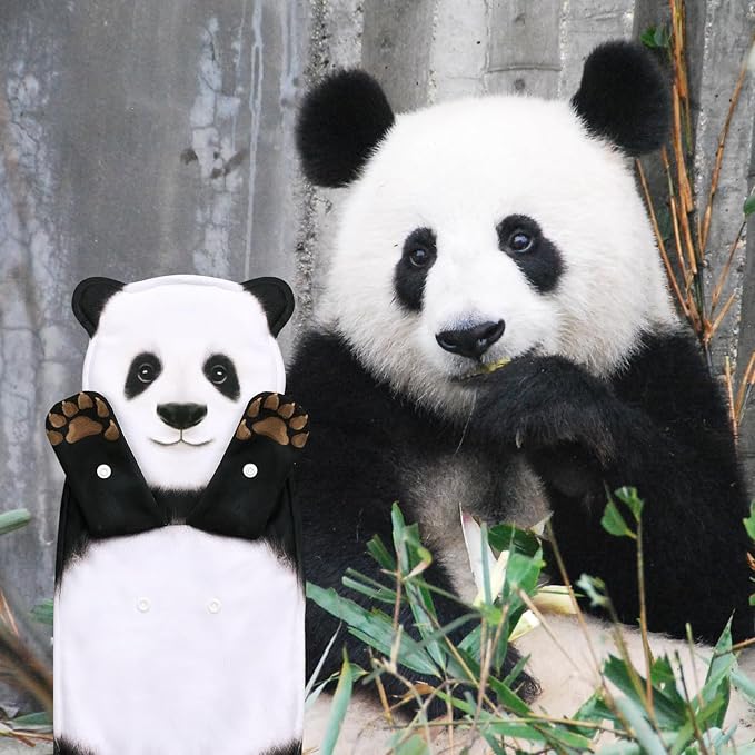 AGRIMONY Funny Panda Hand Towels for Bathroom Kitchen - Cute Decorative Decor Hanging Washcloths Face Towels Super Absorbent Soft - Housewarming Birthday Christmas Fun Gifts for Women Panda Lovers