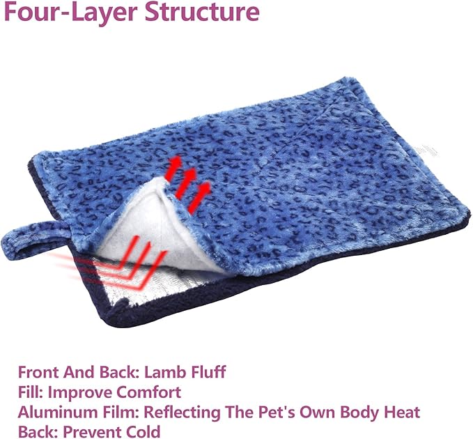 MARUNDA Self Warming Cat Bed,Super Soft Dog Bed Crate Bed Blanket, Self Heating Cat Pad, Thermal Cat and Dog Warming Bed Mat.