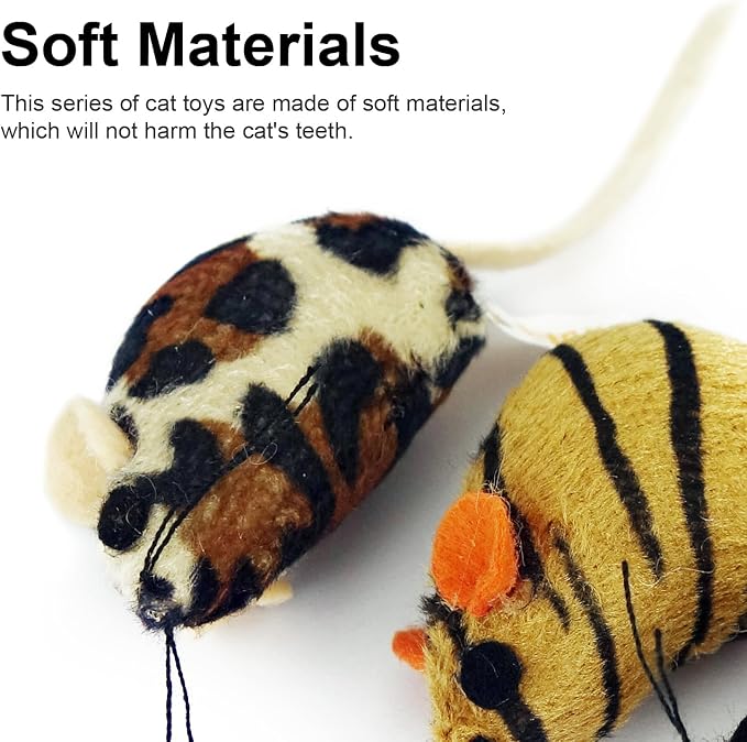 3PCS Cat Toys Mice with Catnip Matatabi Silvervine Powder,Interactive Catch Play Mouse Toy for Indoor Cats,Kittens