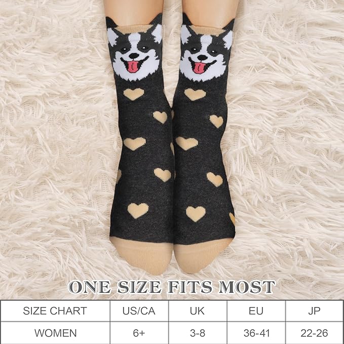 AGRIMONY Women's Cat Socks Cute Animal Socks Dog Valentines Easter Fun Gifts for Women