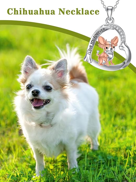 925 Sterling Sliver Yorkshire/Corgi/Labrador/Pug/Bulldog/Paw Print/Cross Necklace Cute Puppy Dog Necklace Jewelry Birthday Gifts for Women Girls Dog Lovers