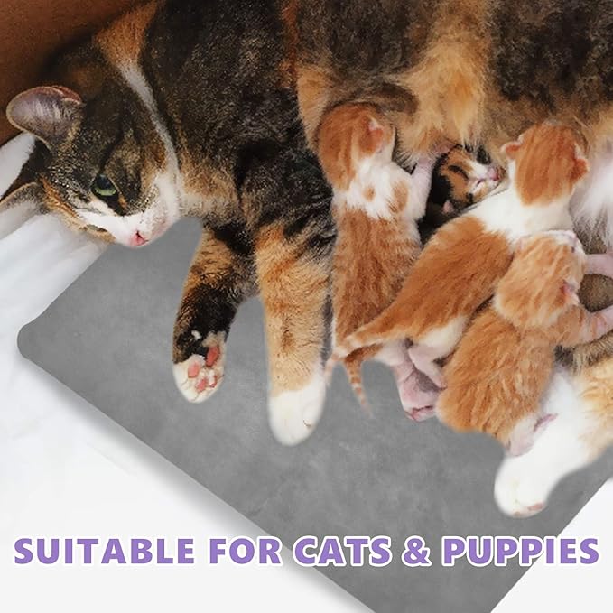 Pet Heating Pad for Cat Dog,Soft Electric Blanket Auto Temperature Control Waterproof Indoor,House Heater Animal Bed Warmer Heated Floor Mat,Whelping Supply for Pregnant New Born Pet