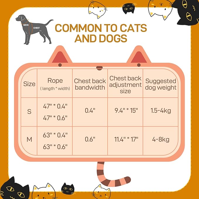 Cat Harness and Leash Set Escape Proof for Small Large Cats, Adjustable Cat Harnesses & Leashes for Walking, Lightweight Kitten Harness for Kittens