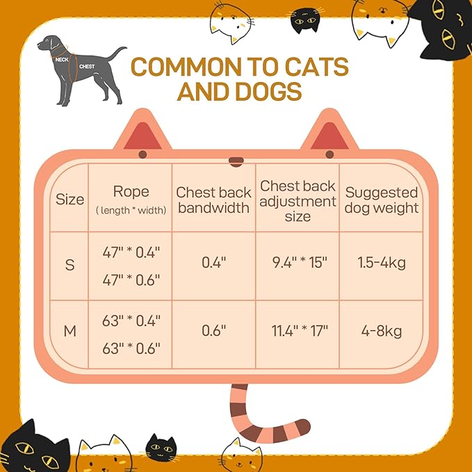 Cat Harness and Leash Set Escape Proof for Small Large Cats, Adjustable Cat Harnesses & Leashes for Walking, Lightweight Kitten Harness for Kittens