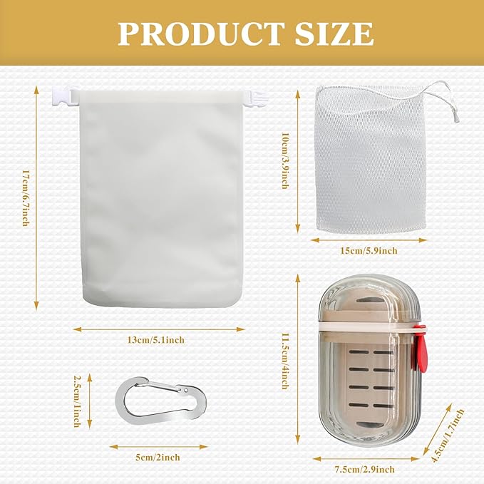 6 Pcs Travel Soap Bag, Waterproof Leakproof Quick Dry Bar Soap Travel Container, Soap Saver Pouch for Camping, Hiking, Hotel Essentials, Portable Soap Holder Travel Case, Soap Travel Bag