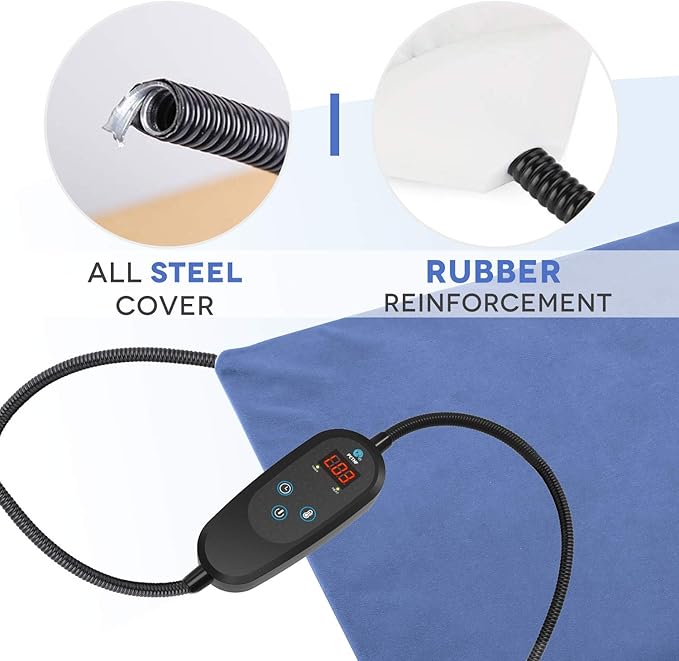 PETNF Super Large Heated Dog Bed Electric Pet Heating Pad for Dogs Cats with 6 Levels Timer and Temperatures,Waterproof Safety Cat Warming Pad Indoor Heated Cat Bed Mat for Large Dog(2XL)