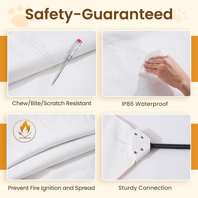 Bearhug Large Dog Heating Pad, Pet Heating Pad 35"×24"[Two Replaceable Cover] Adjustable Temperature Heated Cat Bed with Steel-Wrapped Cord, Waterproof and Chew-Resistant for Whelping Box for Dogs