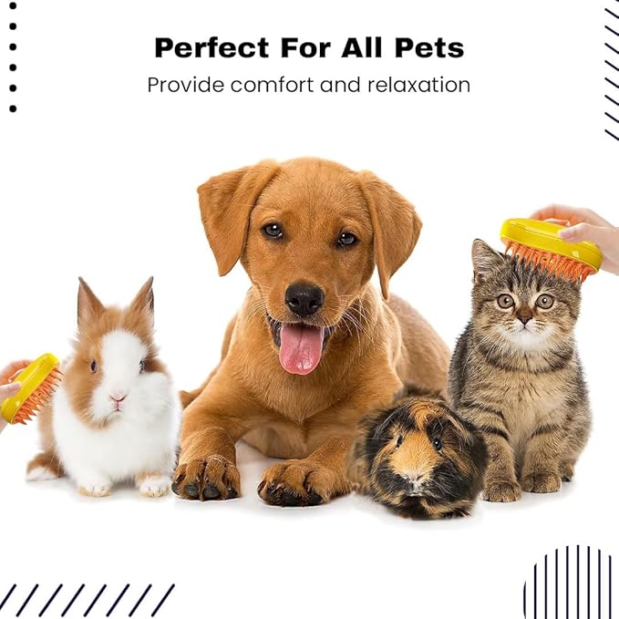 3 in 1 Silicone Steamy Cat Brush - Ideal for Pets Hair Removal - Massager Tool for Shedding and Grooming - Easy and Efficient Steam - Infused Cat Grooming Comb