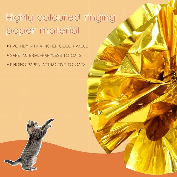 Andiker Cat Crinkle Balls, 2.36 Inches 6 Colors 12pcs Cat Balls Chew and Chase Cat Mylar Crinkle Balls Lightweight Cat Toys for Indoor Cats to Keep Fit and Active for Cat and Kitten(12pcs)