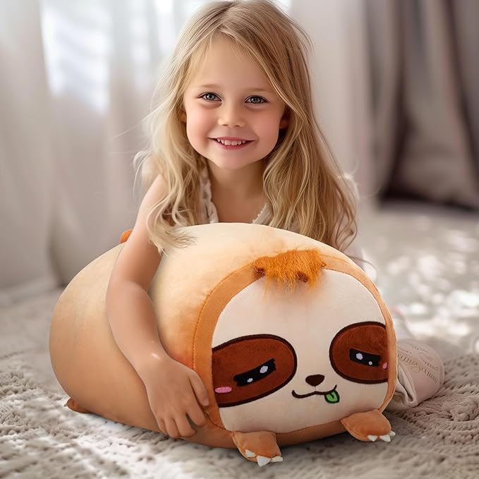 18" Sloth Stuffed Animals Plush Pillow Giant Plushies Toy Big Soft Christmas Decor Gift for Toddler Kids Boys Girls