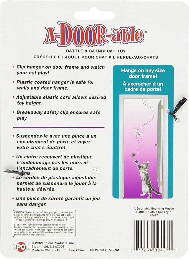 A-Door-Able Bouncing Mouse Rattle and Catnip Toy