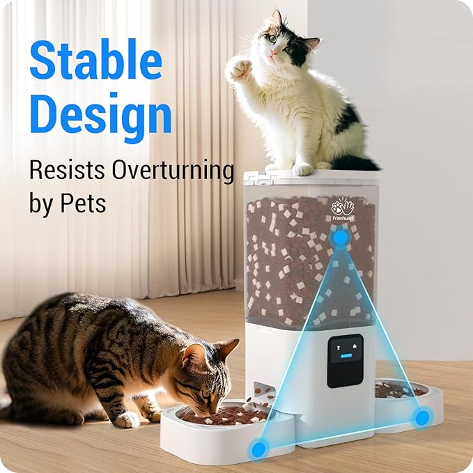 Automatic Cat Feeder with Slow Feed for 2 Cats: 5G WiFi Automatic Dog Feeder with 7L Large Pet Food Storage Container, Cat Food Dispenser with Alexa for Multiple Pets,Detachable for Easy Clean -29 Cup