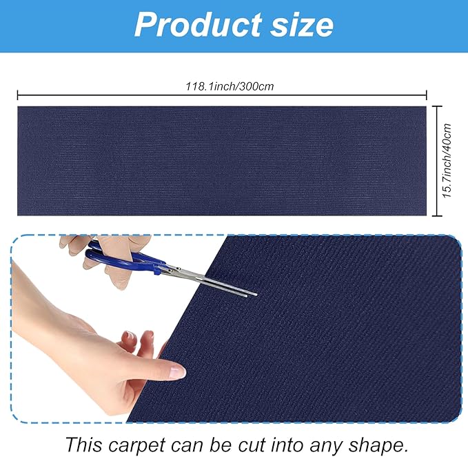 Trimmable Cat Scratching Post Carpet Covered 78.7”x15.8” Self-Adhesive Cat Tree Shelves Replacement Parts Mat Cat Scratcher for Cat Tree Shelves Steps Couch Furniture DIY Protector(Blue)