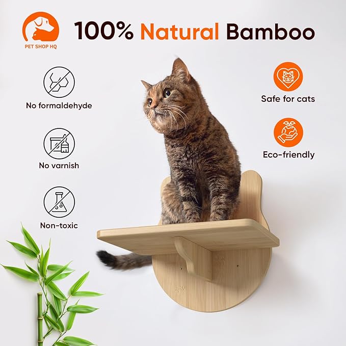 Cat Wall Shelves Furniture for Climbing - Cat House Wall Mounted - Indoor Wooden Floating Cat Furniture - Different Models Including Shelves, Perches, Hammock, Bed, Bridges, Walkways