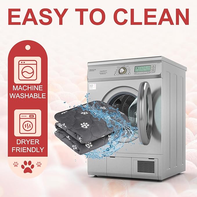 BEAUTYZOO Self Warming Cat Bed Pad, Self Heating Dog Bed Mat, Heated Cat Bed for Indoor Outdoor Cats, Thermal Warmer Pet Pad for Kitten Puppy Washable Non-Slip Chew Proof, 1 Pack 28 x 45 Inches Gray