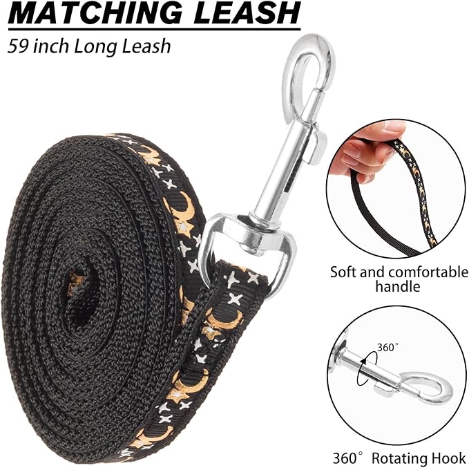 Cat Harness and Leash Set - Escape Proof Adjustable for Outdoor Walking with Safety Buckle for Small Animals Glow in The Dark