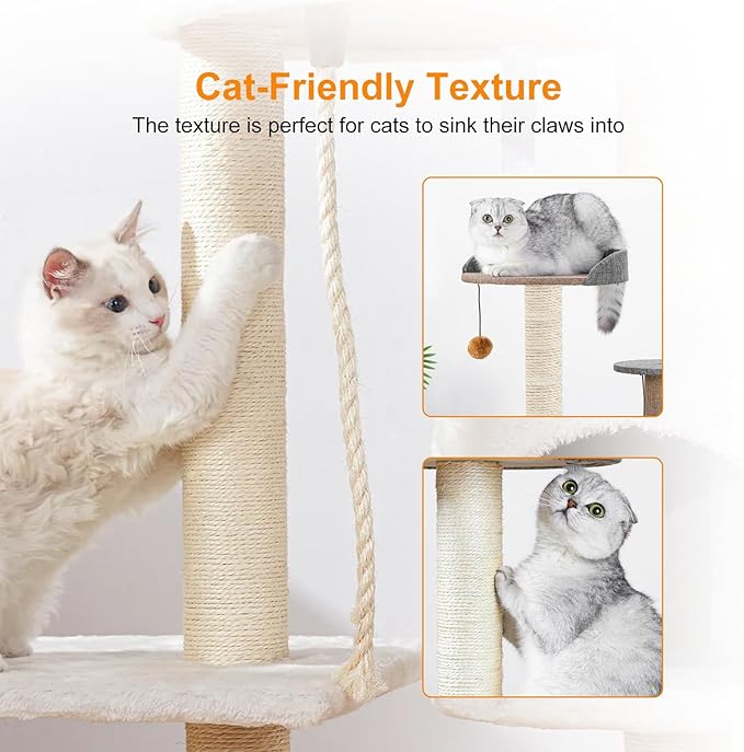 SIsal Rope for Cat Scratcher 1/4" 164 Foot White Natural Sisal Rope for Repairing Cat Scratching Post