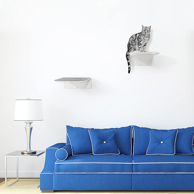 Cat Steps Wall Mounted Floating Cat Shelf Furniture Climbing Wall for Cat Perching Sleeping Lounging with 2 Steps (Steps)
