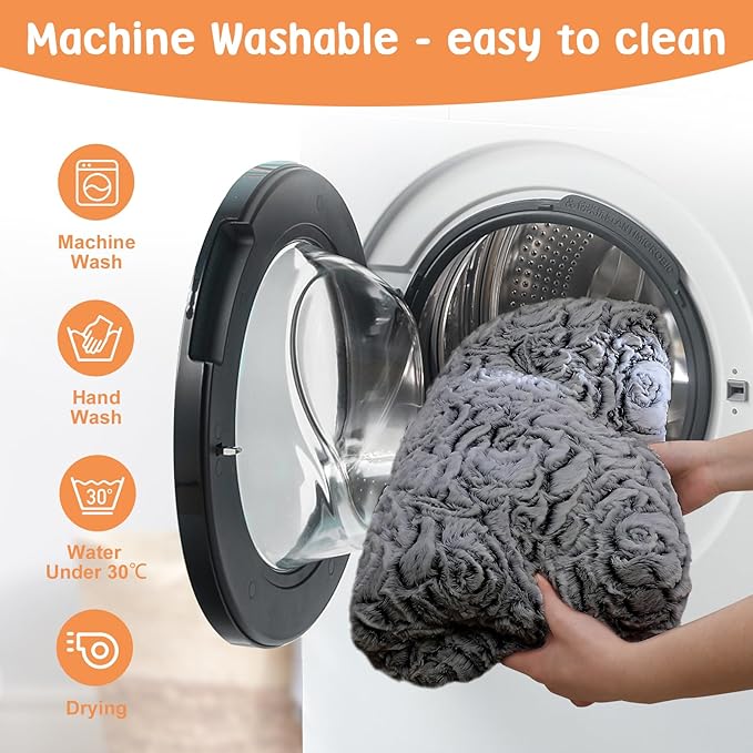 2 in 1 Dog Beds & Dog Cooling Mat Deluxe Crate Pad Plush Reversible Soft Fluffy Pet Comfy Kennel Beds for Large Medium Small Puppy Cat Sleeping Mattress Machine Wash