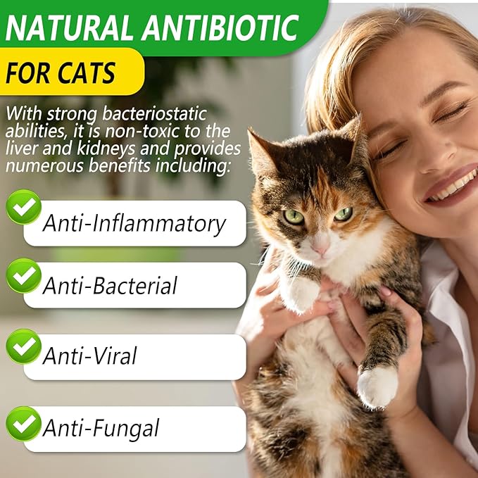 60ml Cat Antibiotics for Infections Antibiotics for Cats Cat Antibiotics Cat Immune Support Supplement Infection Antibiotics Natural Antibiotics for Cats Allergy Relief for Cats (120ml)