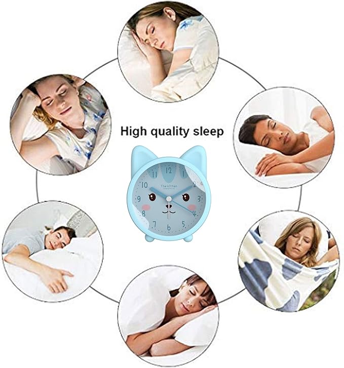 3" Cartoon Animal Alarm Clock Silicon Analog Silent Non Ticking Backlight Desk Clock