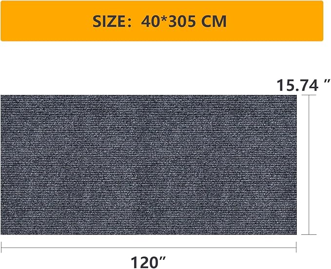 120"x15.8" cat Scratch Furniture Protector Keep Couch Sofa Protection Anti Claws Corner Wall Scratcher Post sisal Scratching mat Carpet pad Cover Fabric Tree Guards remnants (Deep Grey)