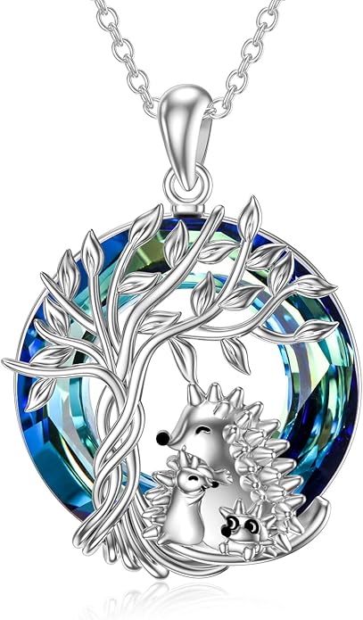 TOUPOP Tree of Life Animal Necklace 925 Sterling Silver Crystal/Abalone Shell Animal Pendant Jewelry Birthday Mothers Day Gifts for Women Mom Wife Her