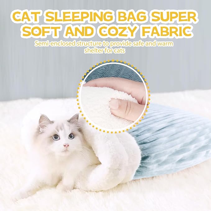 Cat Sleeping Bag,Cat Sleeping Bag for Indoor Cats,Sleeping Bag for Cats,Cozy Cat Sleeping Bag,Cat Sleeping Bag for Indoor Cats Large Adult,Cat Winter Sleeping Bag(Large/21 * 18")