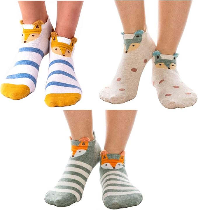 9 Pairs of Women's Socks Cute & Funny Animal Cotton Socks
