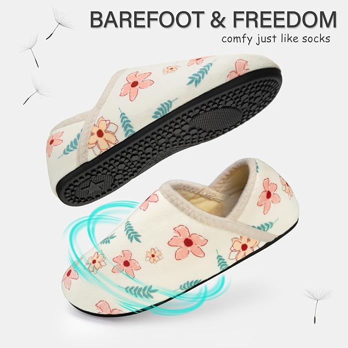 ATHMILE House Slippers for Women Men Indoor Barefoot Slippers Socks Furry Slip on House Shoes Cozy Comfy Slippers for Home Bedroom Travel Yoga