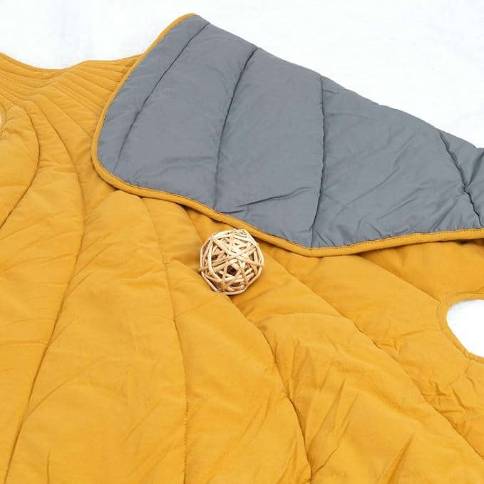 Dropshipful Dog Blanket for Large Dog, Leaf Shaped Cotton Pet Blanket, Cat Blanket for Indoor Cat, Leaves Blanket for Bed, Couch, Sofa Protection (50"x45",Yellow)