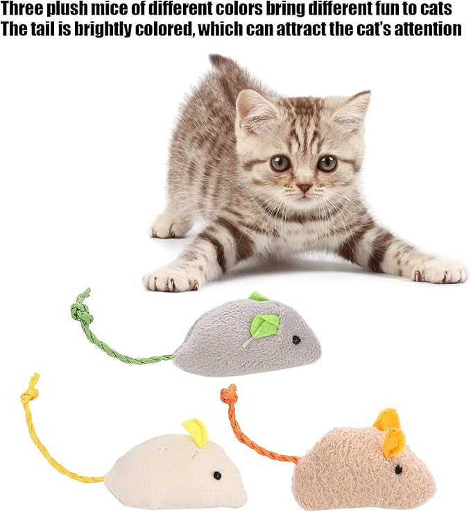 3Pcs Cat Toy, Simulation Cat Plush Toy Cat Catching Toy Dental Cat Nip Chirping Toy Cat Chew Exercise Toy for Indoor Cats and Kittens