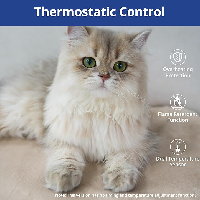 NICREW Pet Heating Pad for Dogs and Cats, Heated Dog Bed with Steel-Wrapped Cord and Soft Fleece Cover, 27.5 x 17.5 Inches, 50 Watts