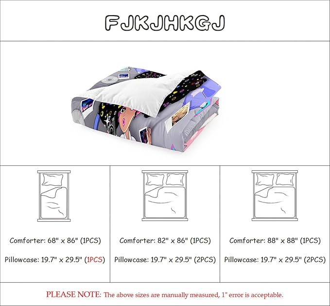 African American Girl Bedding Set Full Comforter Set for Girls Bedroom Decor Black Girl Comforter Set with 2 Pillowcases Kids Comforter Sets Gifts for Girls Kids Teens