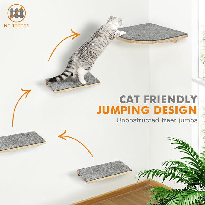 Mora Pets Cat Wall Shelves Cat Hammock with 3 Steps