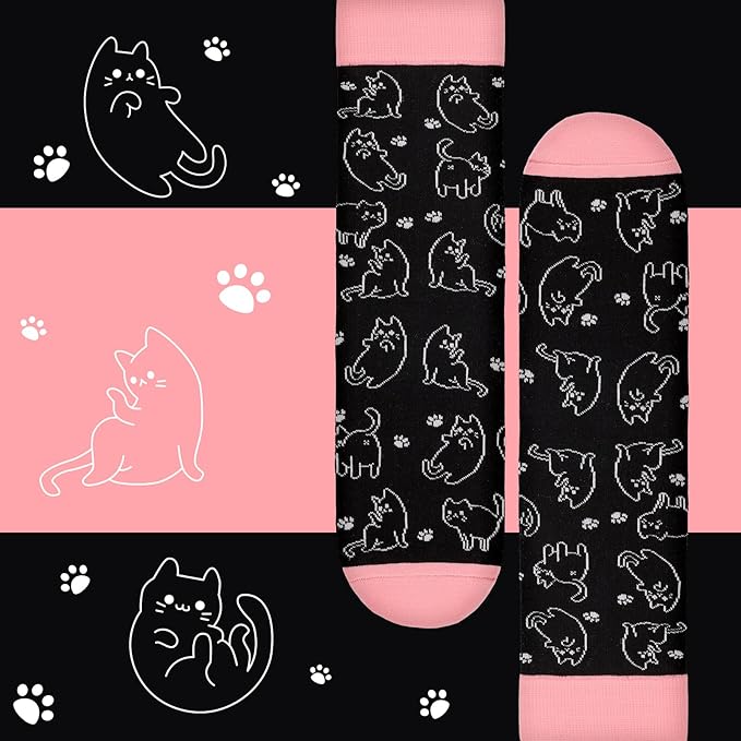 AGRIMONY Funny Cat Dog Socks for Women Teen Girls-Animal Novelty Cute Socks-Mothers Day Cat Dog Mom Gifts Stocking Stuffers
