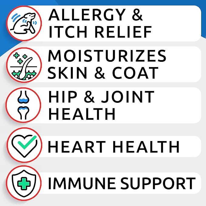 BARK&SPARK Omega 3 for Dogs - 150 Fish Oil Treats for Dogs - Skin and Coat Supplement - EPA & DHA Fatty Acids - Canine Salmon Oil - Anchovy