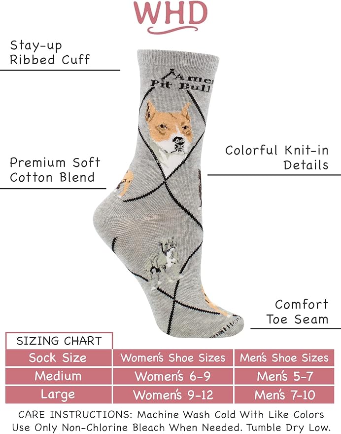 American Pit Bull Terrier Socks for Women Gift for Dog Lovers