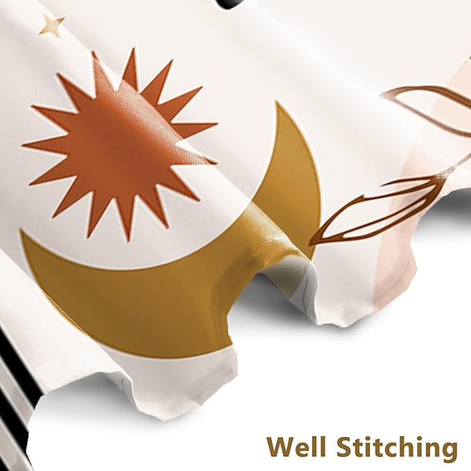 AWERT Boho Mid Century Shower Curtain Cute Cat Shower Curtain for Bathroom with Hooks Minimalist Abstract Waterproof Fabric 72x84inch