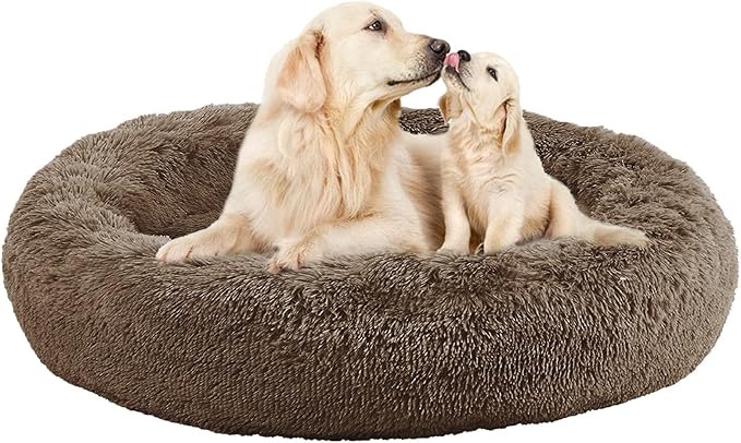 Nisrada Dog Bed for Small Medium Large Dogs, 30 inch Calming Dogs Bed, Washable-Round Cozy Soft Pet Bed for Puppy and Kitten with Slip-Resistant Bottom