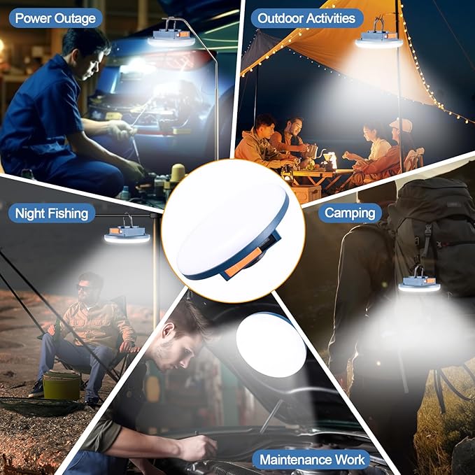 4000LM LED Hanging Camping Lantern Rechargeable Essentials, 200W Outdoor Camping Tent Lights for Camping Decor, Waterproof Backpacking Lanterns for Power Outages, Emergency, Hurricane, Hiking