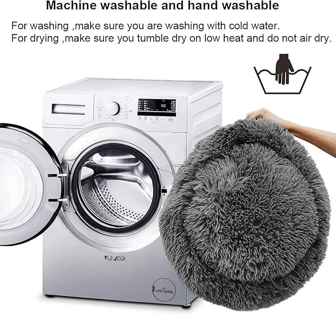 Nisrada Dog Bed for Small Medium Large Dogs, 27 inch Calming Dogs Bed, Washable-Round Cozy Soft Pet Bed for Puppy and Kitten with Slip-Resistant Bottom