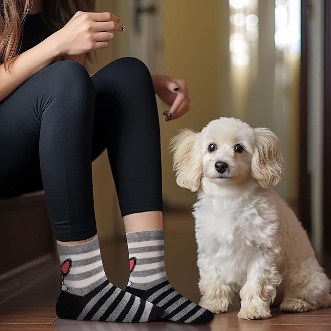 AGRIMONY Women's Cat Socks Cute Animal Socks Dog Valentines Easter Fun Gifts for Women
