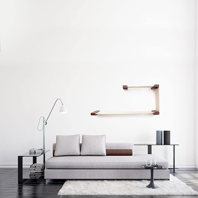 Catastrophic Creations Double Decker Cat Hammock – Wall Mounted Cat Tree with Hammock Perch – Cat Wall Hammock w/Canvas Fabric – Bamboo Cat Tower for Indoor Cats – Modern Cat Furniture